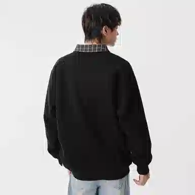 童先森 翻领套头日系复古潮牌卫衣 男款