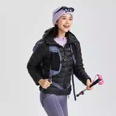 探路者 户外保暖连帽防钻绒羽绒服 女款