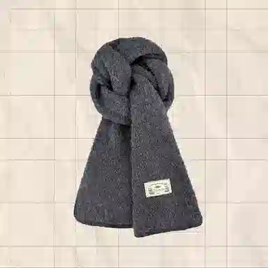 恩僾德 高级氛围感软糯缝边针织加厚保暖显白 聚酯纤维 绒线围巾 男女同款情侣款