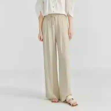 茵曼 中腰宽松直筒休闲裤 女款