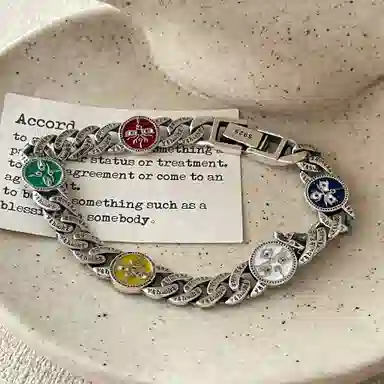 Xipan Wulu Caishen Cuban Chain Bracelet