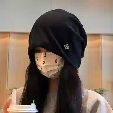 恩僾德 金属字母秋冬季小众百搭大头围冷帽显脸小包头旅行 聚酯纤维 帽子 男女同款情侣款