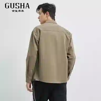 古鲨 宽松外套长袖衬衫 男款