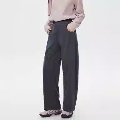 佐丹奴 破骨松紧腰针织阔腿长裤休闲裤 女款