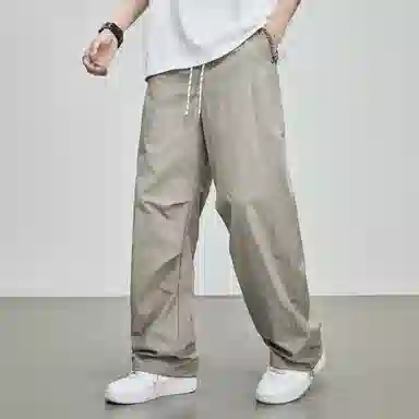 童先森 潮流纯色中腰长裤休闲裤 男款