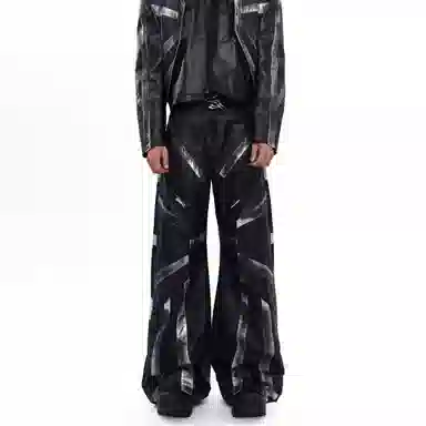 START EXCEED END Matte Multi-Pocket Wide-Leg Leather Pants