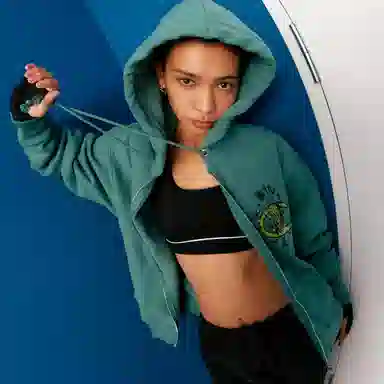 Champion US Life Logo Zip Floral Sweatshirt