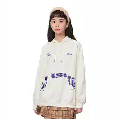 中国李宁 重燃系列 字母连帽舒适透气百搭运动卫衣 男女同款 米白色