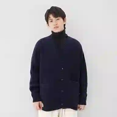 Anta Lifestyle V-Neck Knit Cardigan Midnight Blue