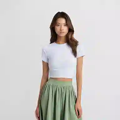 SKIMS NEW VINTAGE CROPPED RAGLAN T-SHIRT T PERIWINKLE
