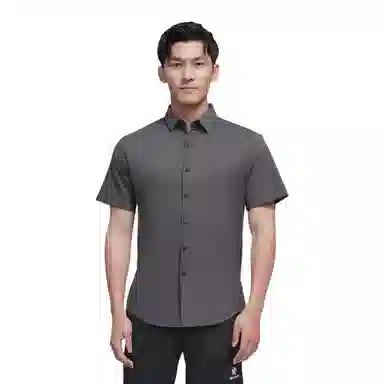 才子 新款商务休闲针织短袖衬衫 男款