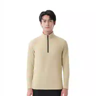 浪莎 跑步训练半拉链弹力速干立领打底衫长袖健身衣 男款