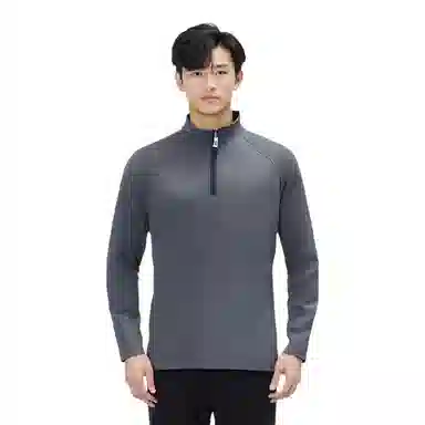 浪莎 立领长袖弹力户外纯色百搭健身衣 男款