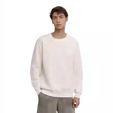 玉儿恋 纯色休闲运动宽松圆领落肩宽松长袖卫衣 男款