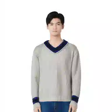 Stussy FW22 V-Neck Pullover Wool Sweater Gray