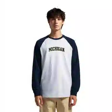 NCAA Michigan Retro Logo Long Sleeve Tee