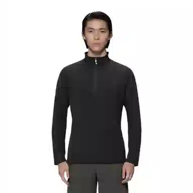 浪莎 半拉链立领长袖透气弹力户外健身衣 男款
