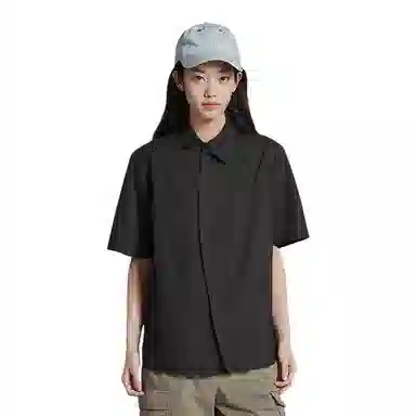 FRKM Asymmetric Short Sleeve Shirt Black