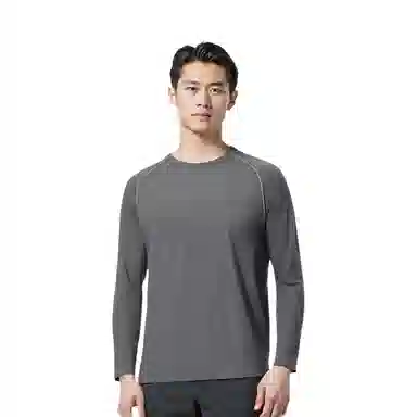 浪莎 长袖空白版网孔透气速干跑步健身衣 男款