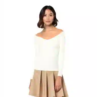 SKIMS SOFT LOUNGE OFF THE SHOULDER TOP T MARBLE