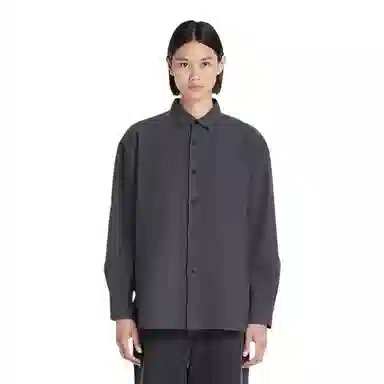 重磅基础 纯色翻领纽扣长袖衬衫 女款