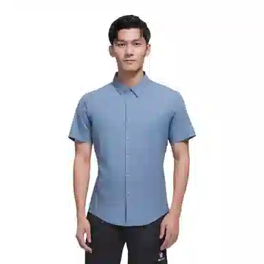 才子 新款商务休闲针织短袖衬衫 男款