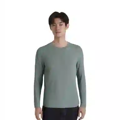 浪莎 长袖空白版网孔透气速干跑步健身衣 男款