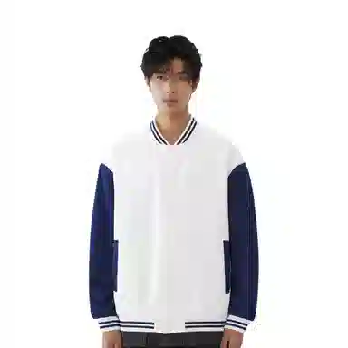 恒源祥  落肩撞色潮流学院风拼接棒球服 男款