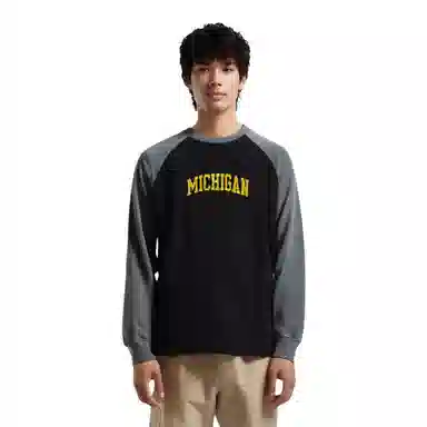 NCAA Michigan Retro Logo Long Sleeve Tee