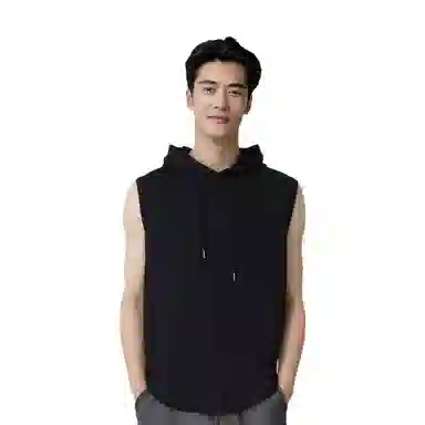 乱步 健身坎肩无袖锻炼篮球连帽外穿嘻哈街头宽松潮牌个性潮流背心 男女同款