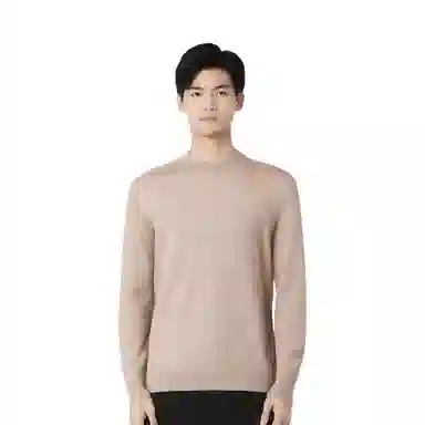 恒源祥 纯色半高领纯羊毛针织衫毛衣 男款