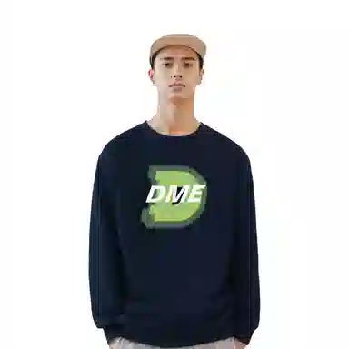 【dme】 渐变模糊字母宽松圆领休闲百搭长袖卫衣 男女同款