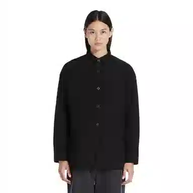 重磅基础 纯色翻领纽扣长袖衬衫 女款