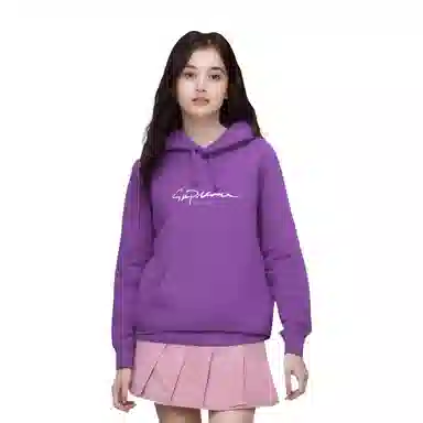 Supreme FW18 Classic Script Hooded Sweatshirt Violet Logo