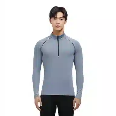 浪莎 户外长袖半拉链跑步健身衣 男款