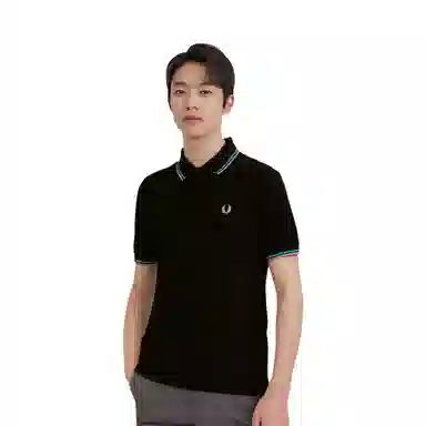 Fred Perry Striped Polo Shirt Black