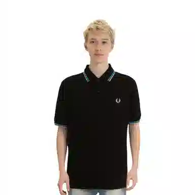 Fred Perry Striped Polo Shirt Black