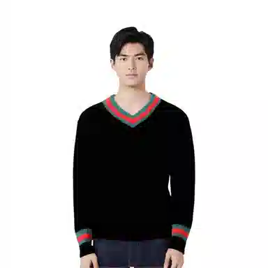 Stussy FW22 V-Neck Pullover Wool Sweater Gray