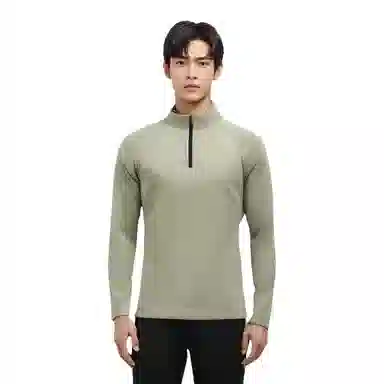 浪莎 半拉链立领长袖透气弹力户外健身衣 男款