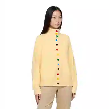 红蜻蜓 简约舒适高领单排扣针织衫 女款