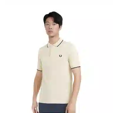 Fred Perry Logo Print Polo Khaki