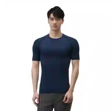 浪莎 美式运动紧身短袖速干衣跑步压缩骑行健身衣 男款