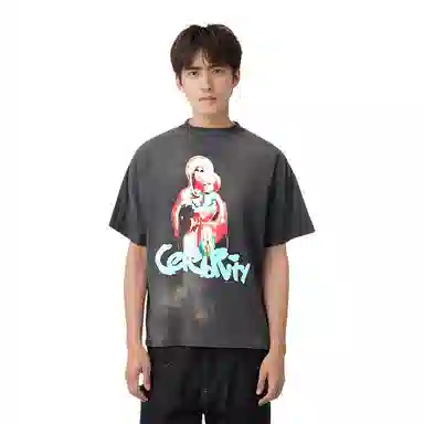 SAINT Mxxxxxx x SHERMER ACADEMY SS24 Grey T-Shirt