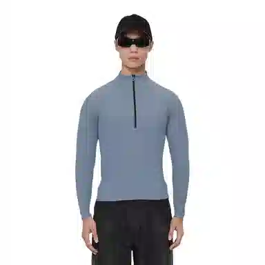 浪莎 跑步休闲拉链训练长袖速干立领反光条健身衣 男款