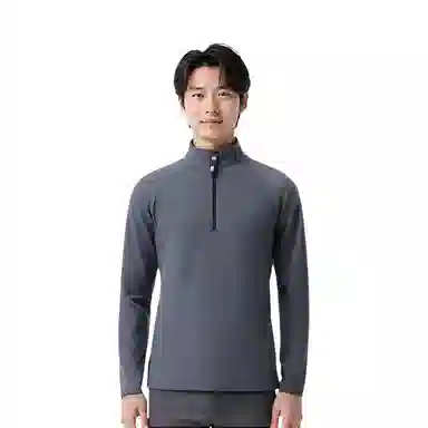浪莎 半拉链立领长袖透气弹力户外健身衣 男款
