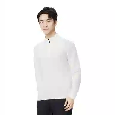 浪莎 跑步训练半拉链弹力速干立领打底衫长袖健身衣 男款