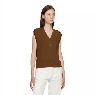 COS V-Neck Buttoned Vest Brown