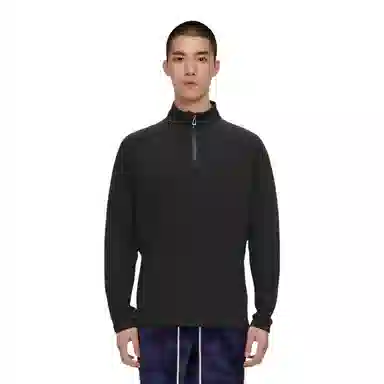 浪莎 立领长袖弹力户外纯色百搭健身衣 男款