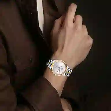 上海自动机械机芯 精钢表带 国表 男表 白色表盘 生活防水