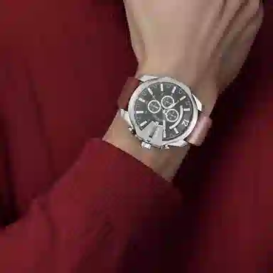 Diesel Quartz Leather Strap Black Dial